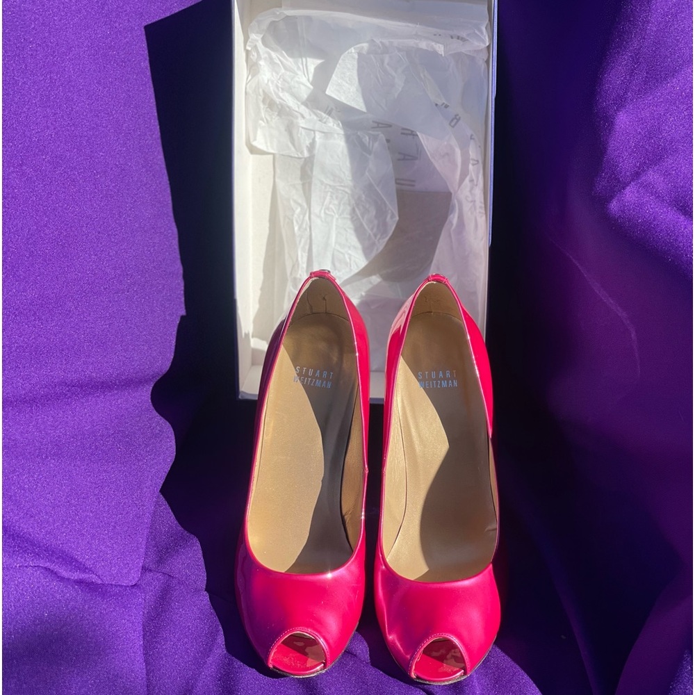 Stuart Weitzman Logoflame Fuchsia Size 10 - image 1
